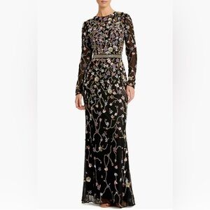 Floral Embroidered Black Dress